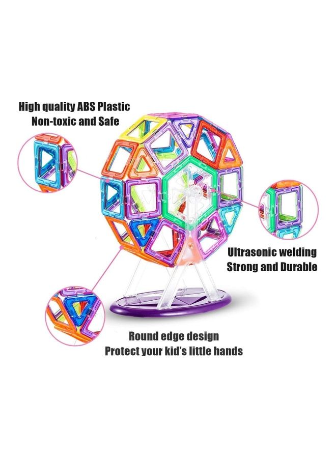 NIBEMINENT 139 Piece Magnetic Tiles Building Blocks Set with Storage Box - Image 3