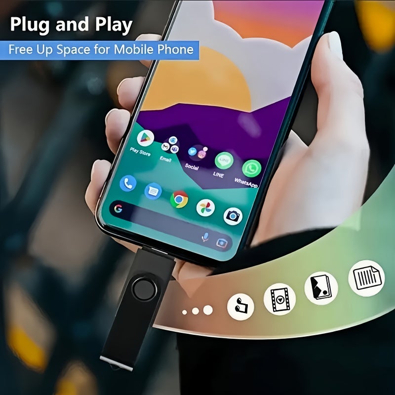 محرك أقراص فلاش USB 2.0 عالي السرعة من نوع C OTG سعة 116 جيجابايت، لون أرجواني، ذاكرة محمولة ثنائية الاتصال - Image 3