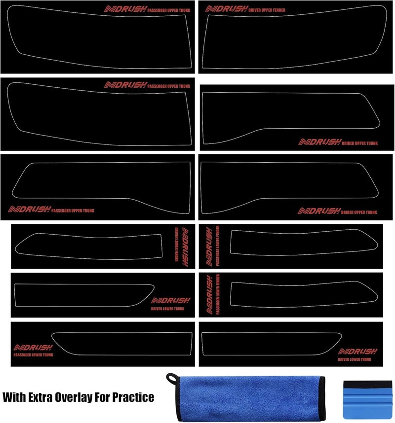 NDRUSH Smoked Taillight Rear Fender Vinyl Tint Film, Precut Overlay, Tail Light Wrap Cover Compatible with 2014-2020 Jeep Grand Cherokee - Image 5