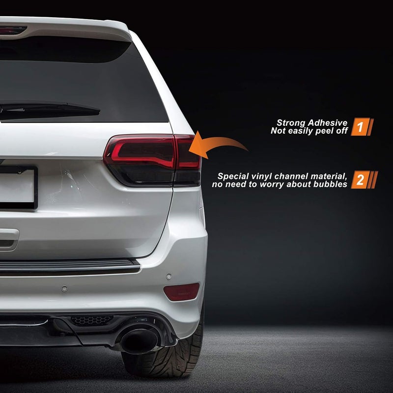 NDRUSH Smoked Taillight Rear Fender Vinyl Tint Film, Precut Overlay, Tail Light Wrap Cover Compatible with 2014-2020 Jeep Grand Cherokee - Image 3