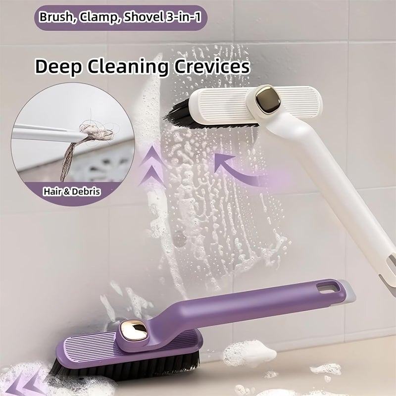 JNAB 2Pcs MultiFunction Rotating Crevice Cleaning BrushHousehold 360Degree Rotating No Dead Corners Hard Bristle BrushV Shape Grout Cleaner Brushfor Door Window Track Groove Rail Kitchen - Image 2