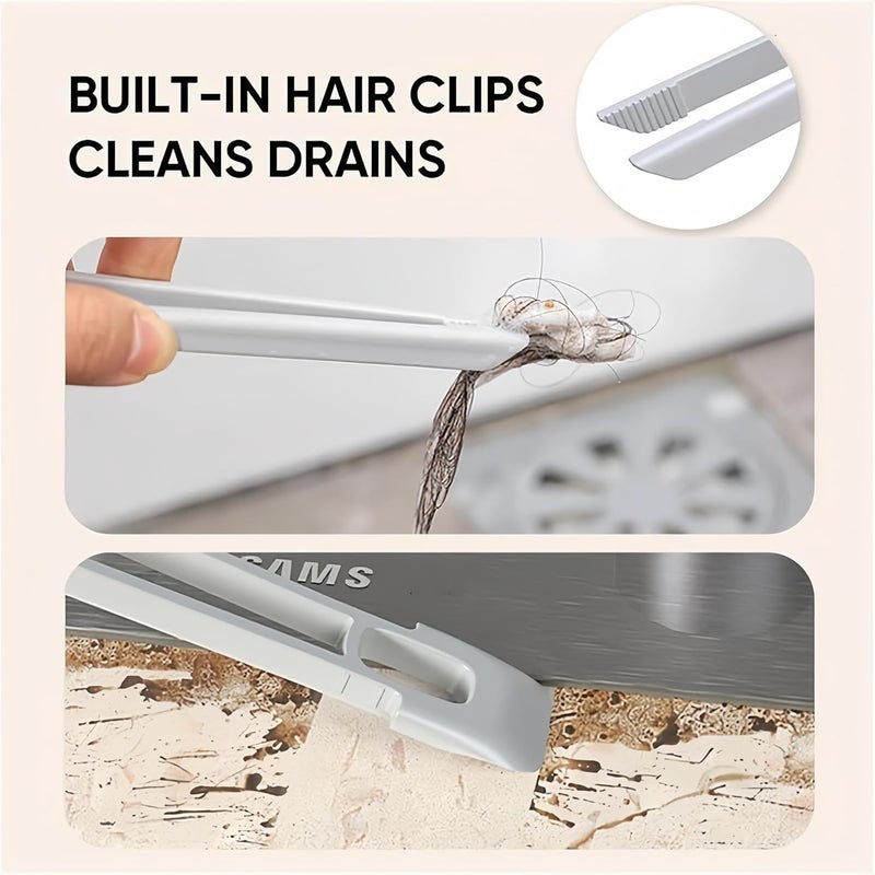 JNAB 2Pcs MultiFunction Rotating Crevice Cleaning BrushHousehold 360Degree Rotating No Dead Corners Hard Bristle BrushV Shape Grout Cleaner Brushfor Door Window Track Groove Rail Kitchen - Image 3