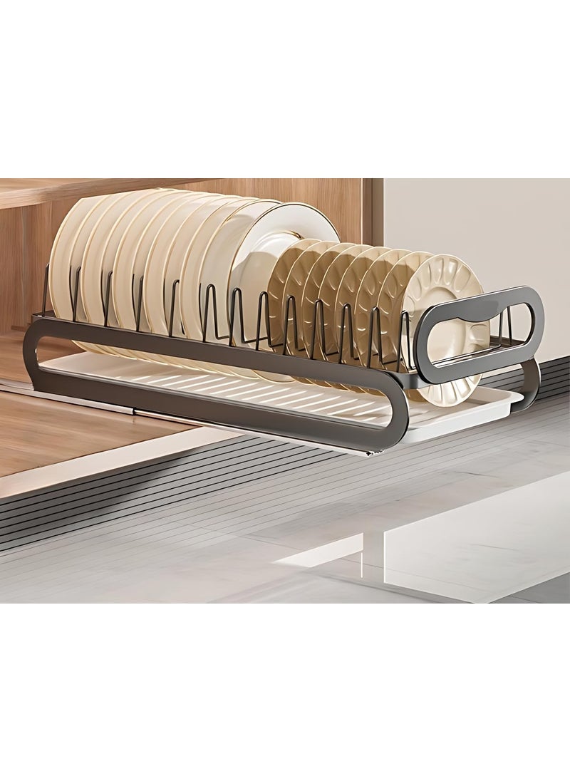 Breewell Breewell Kitchen Plate Storage Rack Pull Out Basket Drawer Rack Cabinet Drain Pull Out Plate Basket Plate | Multicolour  - Image 3