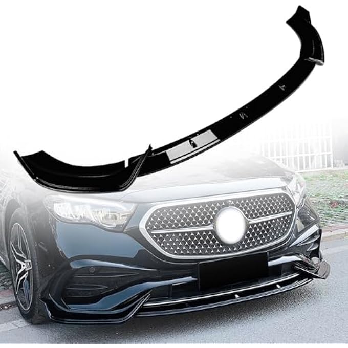 FINMOKAL Black Front Bumper Spoiler Splitter Lip Lower Guard Compatible with Benz E Class W214 E260 E300 AMG 2024+ - Image 1