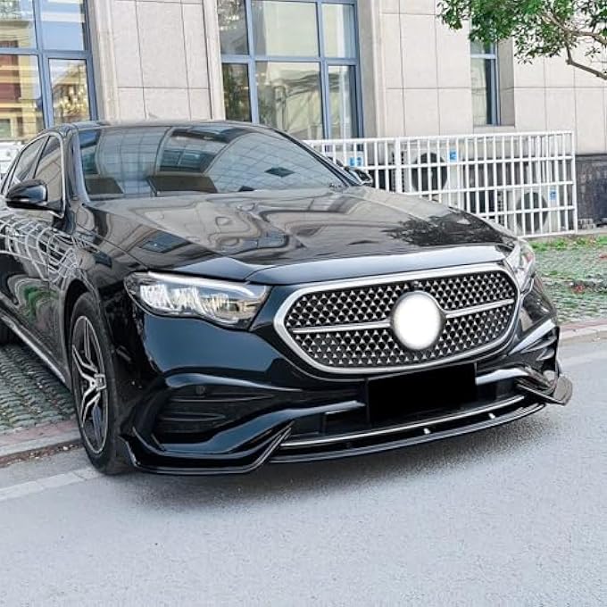 FINMOKAL Black Front Bumper Spoiler Splitter Lip Lower Guard Compatible with Benz E Class W214 E260 E300 AMG 2024+ - Image 2