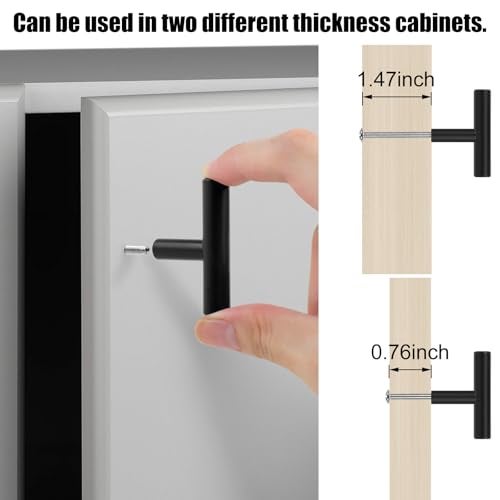 Romeda 12 Pack Black Cabinet Knobs, 2in Single Hole Cabinet Hardware with Screws 1in & 1.5in, Drawer Pulls (Black) for Kitchen Bedroom Bathroom Furniture - Image 3