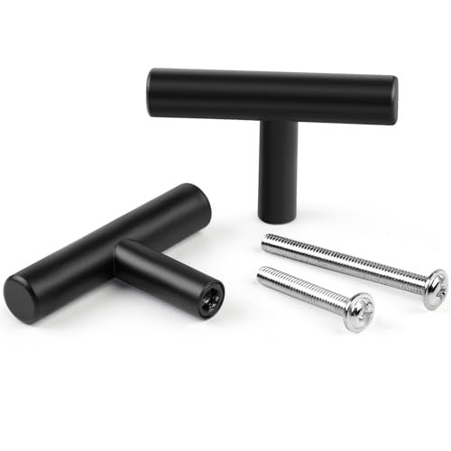 Romeda 12 Pack Black Cabinet Knobs, 2in Single Hole Cabinet Hardware with Screws 1in & 1.5in, Drawer Pulls (Black) for Kitchen Bedroom Bathroom Furniture - Image 4