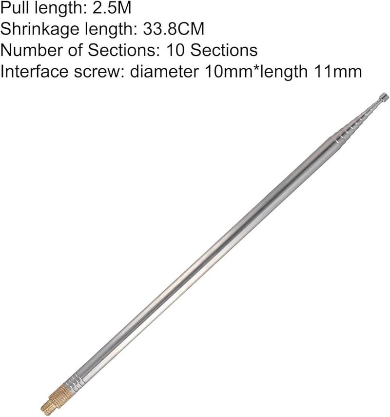 2 5M 304 Stainless Steel Telescopic Whip Antenna 10 Sections For Portable Shortwave Radios - Image 4