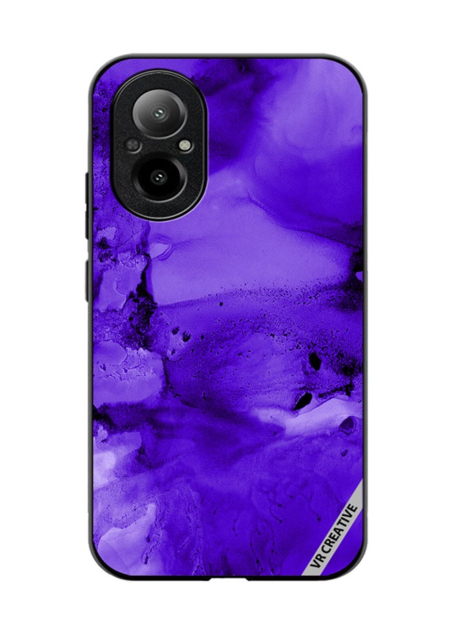 VR CREATIVE Protective Case Cover For Realme C67 4G Violet Alcohol Ink Wash Texture On White Paper Design Multicolour - Image 1
