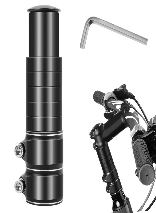 Sweetone Bike Stem Riser Adjustable Bicycle Handlebar Extender Increases Bar Height Up to 5.3" for Most Bicycle Road Bike, MTB, BMX, Cycling (1-1/8" Black) - Image 1