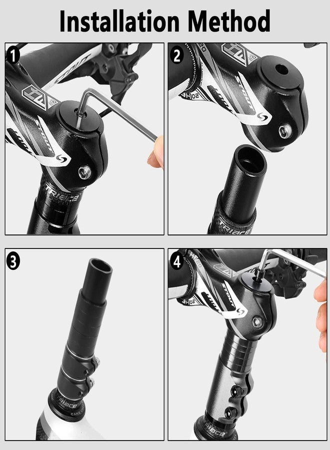 Sweetone Bike Stem Riser Adjustable Bicycle Handlebar Extender Increases Bar Height Up to 5.3" for Most Bicycle Road Bike, MTB, BMX, Cycling (1-1/8" Black) - Image 3
