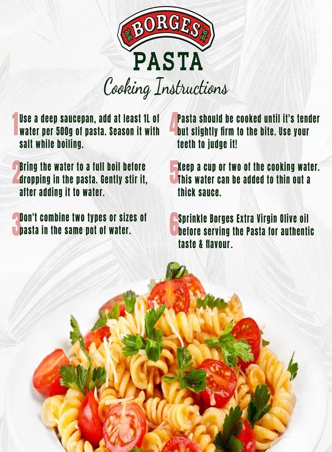 Borges Fusilli Pasta - 500 gm| 100% Durum Wheat | Imported from Italy | High in Protein |No Preservative - Image 5