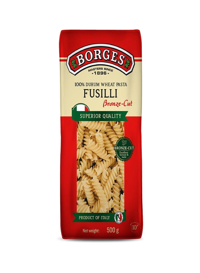 Borges Fusilli Pasta - 500 gm| 100% Durum Wheat | Imported from Italy | High in Protein |No Preservative - Image 1
