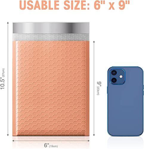 Metronic 6x10 Bubble Mailer 100 Pack Usable Size 6x9 SelfSeal Bubble Mailers Opaque Padded Envelopes Cushioning Mailers for Shipping Jewelry Makeup Supplies Peach - Image 3