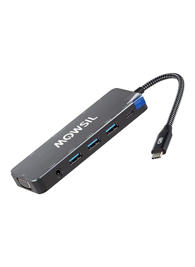 11 in 1 USB C Hub 4K HDMI and FHD VGA Dual Video Output Type C Hub, PD 100W, Gigabit Ethernet, 3 USB 3.0 Ports, USB C to 3.5mm, SD/TF Slot Multiport Adapter for MacBook Pro/Air 2023, HP,