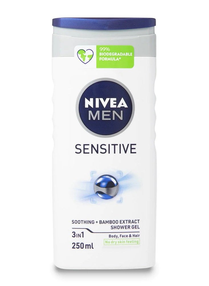 Nivea 3IN1 Sensitive Soothing + Bamboo Extract Shower Gel 250 ml  - Image 1