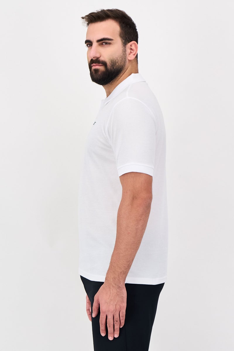 Reebok Men Sportswear Fit Short Sleeve Outdoor Polo Shirt, White - Image 2