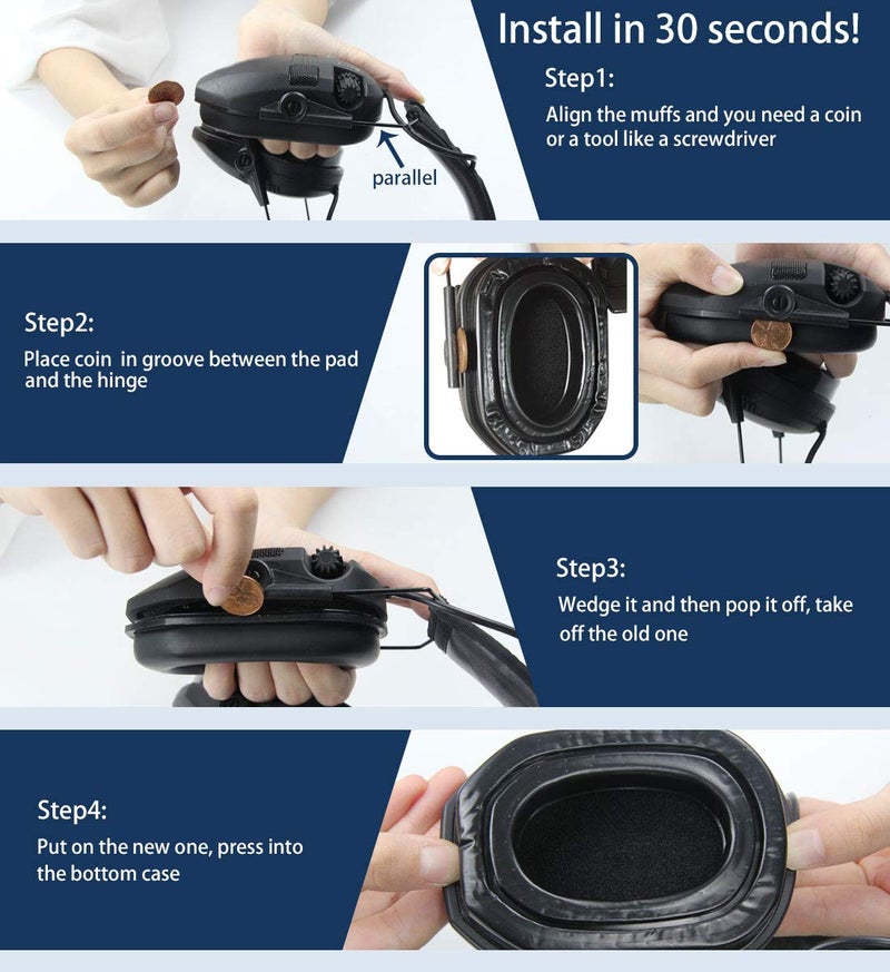 PROHEAR GEP03 Upgraded Gel Ear Pads for Walker's Razor Earmuffs, Comfortable and Soft Replacement Gel Ear Cups with Sealed Bottom Shell - Image 5