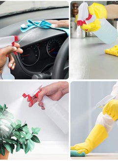 LACOT GENERAL TRADING LLC 4 pcs Spray Bottles 750 ml (25Oz) with colored triggers refillable empty HDPE Plastic Spray Bottles for Cleaning/Gardening/saloons etc. leak Proof Heavy Duty Water Bottles  (RED)  - Image 3