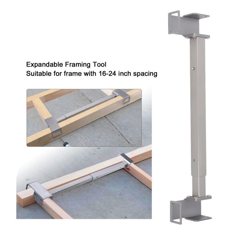 Stainless Steel Adjustable Corner Clamp Framing Spacing Tool 16 to 24 Inch Layout Jig - Image 5