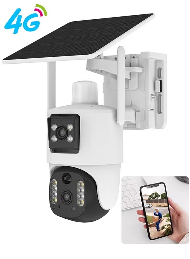 TIGER Solar 4G Dual-Lens Outdoor PTZ Security Camera with Night Vision, PIR Motion Detection, 360° Pan Tilt Coverage, Wireless Mobile Monitoring, Built-In Battery - Image 1