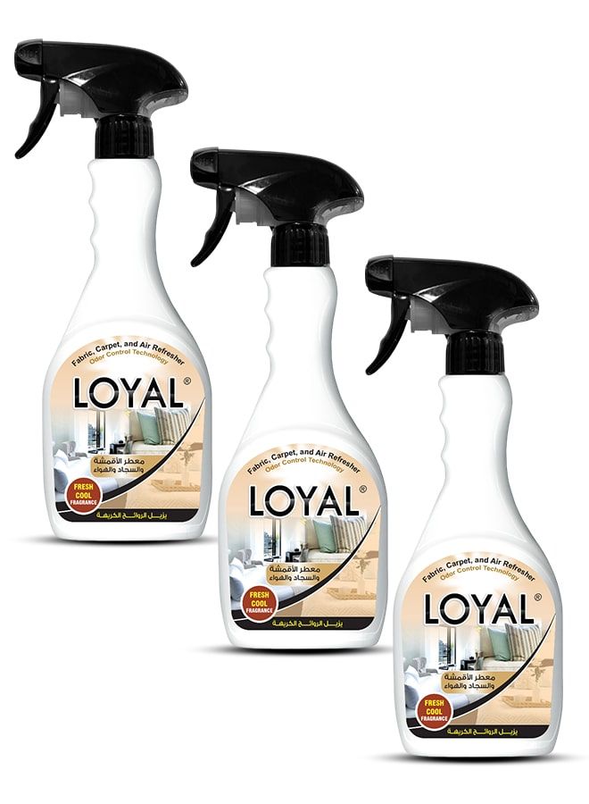 Loyal Fresh Cool Fragrance Air Refresher For Fabric Carpet 3x500ml