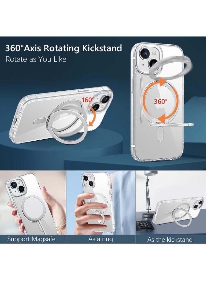 Rock Pow For iPhone 15 Plus Case [360° Ring Stand] [Compatible with Magsafe] Military Drop Protection Non-Yellowing Magnetic 15 Plus Phone Case for Men Women - Image 4