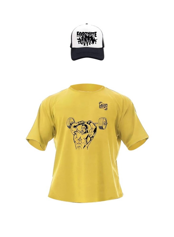 ALCOACH Sports T-shirt with a gym-style muscle hero print - Image 1