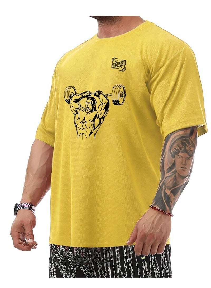 ALCOACH Sports T-shirt with a gym-style muscle hero print - Image 4