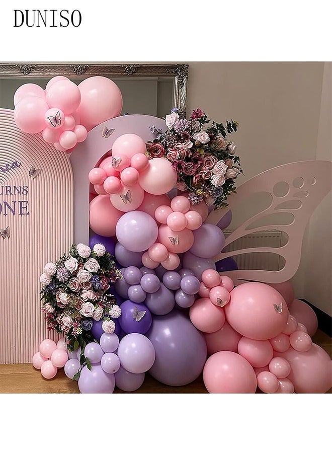 DUNISO Purple Butterfly Birthday Decorations for Adult and Kids Happy Birthday Party Decorations Happy Birthday Banner and Balloon Birthday Balloon Letters - Image 3