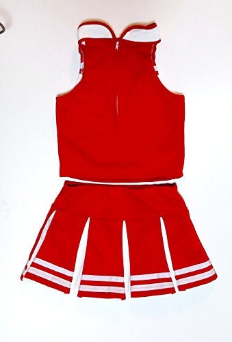 Total 2550 Big Girls' Women Cheerleader Costume Uniform Cheerleading Adult Dress Outfit Halloween Red/White (XS/ 0-2) - Image 3