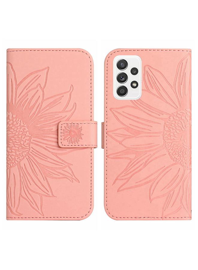 S-TOP Case For Samsung Galaxy A53 5G Skin Feel Sun Flower Pattern Flip Leather Phone Case with Lanyard - Image 2