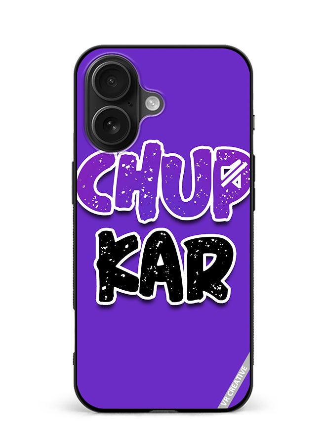 Protective Case Cover For Apple iPhone 16 Plus Chup Karo Hindi Quote Design Multicolour