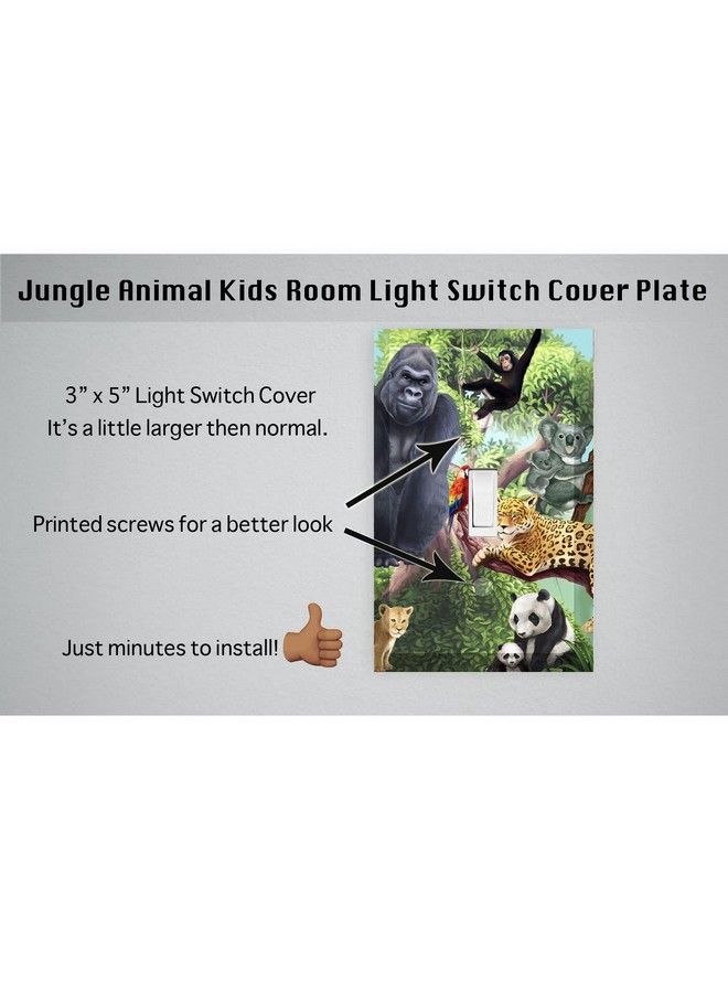 Create-A-Mural Kids Light Switch Cover Plate Decorative Nursery Teen Toddler Room Decor Bedroom Bathroom Playroom (Jungle Animals) - Image 5