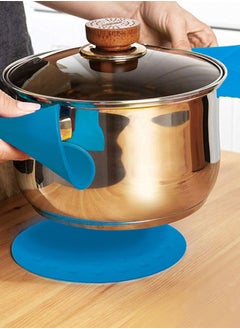 AL SANIDI Silicone Hot pot holder, Blue, Size 17 Cm  - Image 2