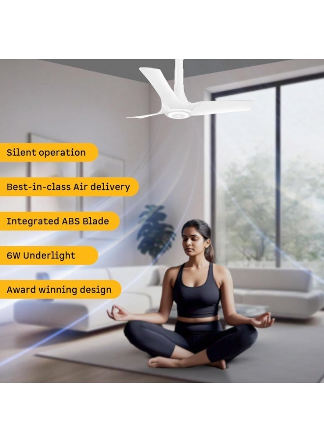 atomberg Aris Starlight Smart 900mm BLDC Ceiling Fan |BEE 5 Star|Advance Air+ Technology| Silent Operation | Award Winning Design | LED Underlight | Free Installation | 5 Year Warranty (Marble White) - Image 3