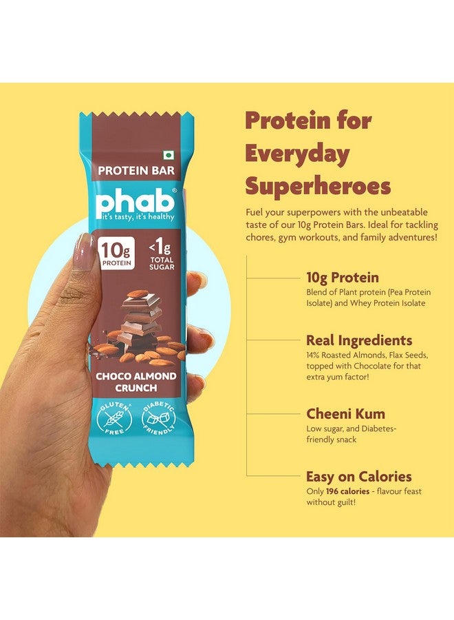 Phab 10g Choco Almond Crunch Protein Bars | (Pack of 6 x 50g) | 14% Roasted Almonds | Crunchy, No added sugar, High Fibre, No Preservatives, Trans Fat Free | Healthy Snack - Image 5