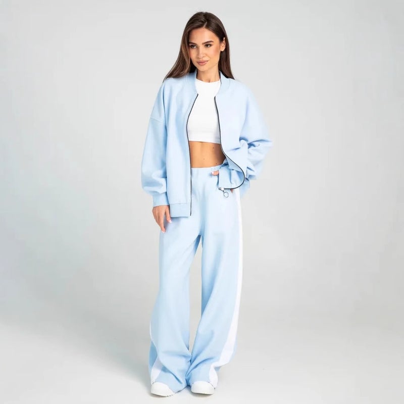 OZON crew neck sweater plus casual coat foreign trade straight pants 2025 simple fashion spring - Image 2