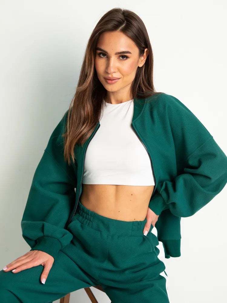 OZON crew neck sweater plus casual coat foreign trade straight pants 2025 simple fashion spring - Image 1