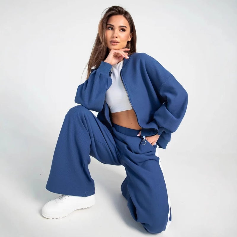 OZON crew neck sweater plus casual coat foreign trade straight pants 2025 simple fashion spring - Image 5