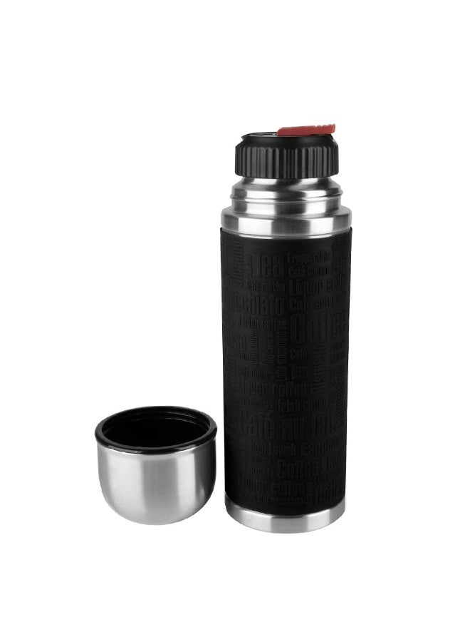 EMSA Senator Flask 1L – Black Premium Insulated Stainless Steel Thermos Bottle for Hot & Cold Beverages – Leak-Proof Travel Flask – Made in Germany - Image 2