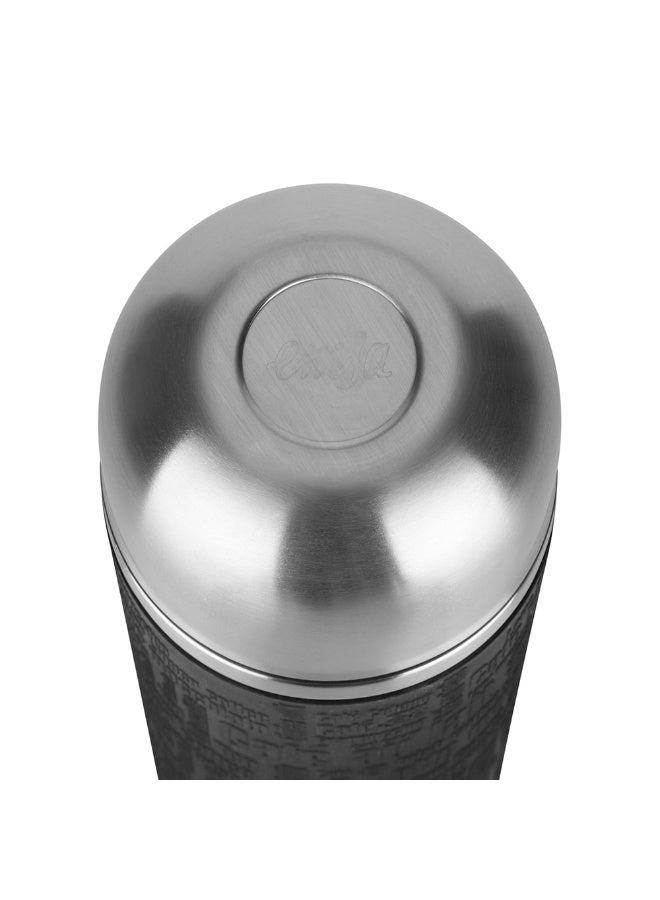 EMSA Senator Flask 1L – Black Premium Insulated Stainless Steel Thermos Bottle for Hot & Cold Beverages – Leak-Proof Travel Flask – Made in Germany - Image 3