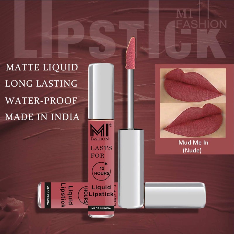 MI Fashion Made in India Lipstick Combo Offers 100 Veg Long Lasting Nude Liquid Matte Lipstick Maroon Rebel Creamy Matte Lipstick - Image 5