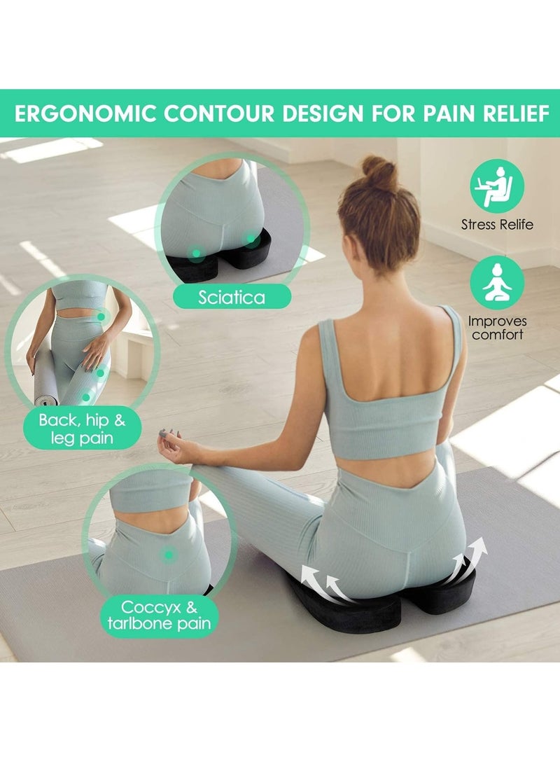 JOMILA Gel Seat Cushion, Comfort Memory Foam Chair Cushions with Cooling Gel for Sciatica Coccyx Tailbone Back Pain Relief, Office Chair Cushion for Car, Wheelchair Airplane - Image 4