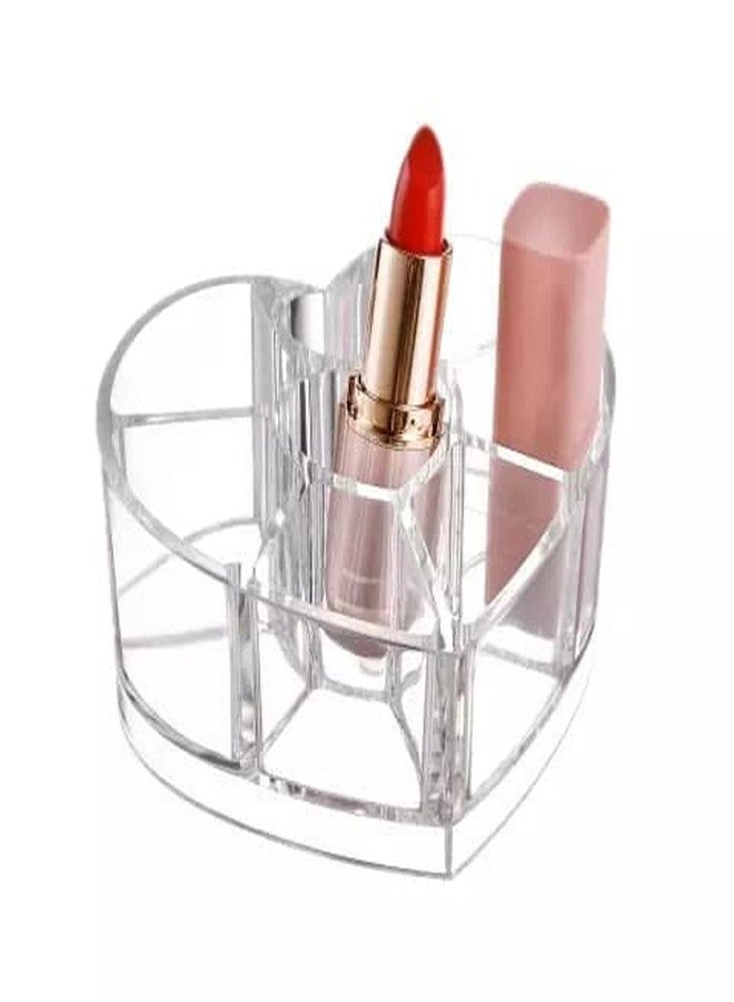 NISHIV Heart Shaped Transparent Acrylic Cosmetic Makeup Organizer Heart Shape Makeup Organizer - Image 1