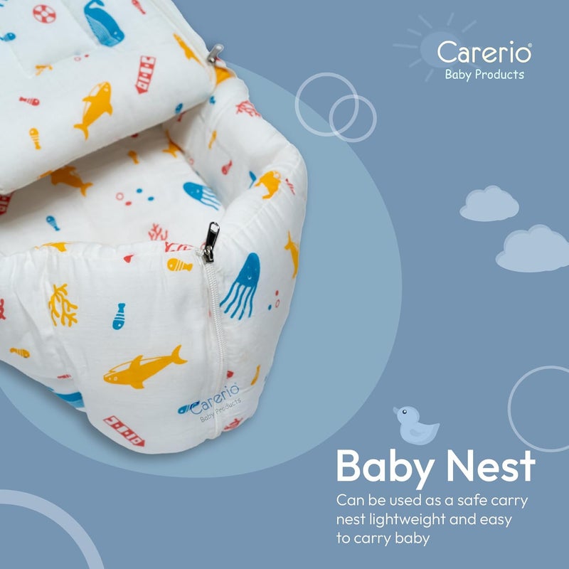 CARERIO Carerio Baby Sleeping Bag Carry Nest Cotton Baby Bedding for New Born Infant Portable Bassinet for Baby Carrying co Sleeping Unisex Baby Sleeping Bed 03 - Image 2