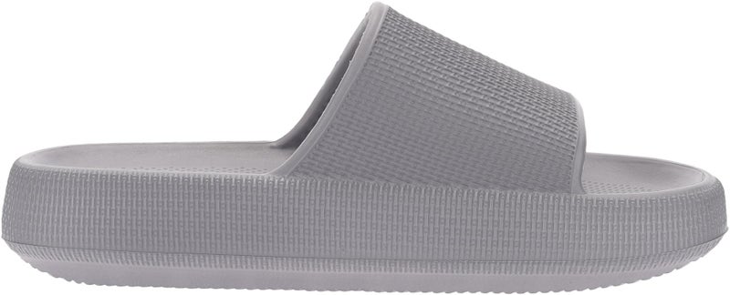 BRONAX Pillow Slippers for Women and Men | House Slides Shower Sandals | Cushioned Thick Sole 44-45 Grey - Image 4