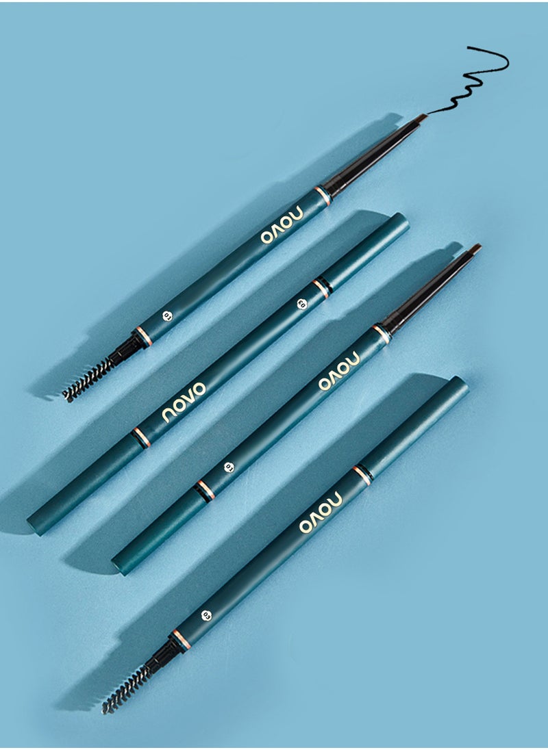 Novo - Small Triangle Eyebrow Pencil, Micro Retractable Precise Brow Pencil with Fine Tip and Brush, Long Lasting Waterproof Eyebrow Makeup for Natural and Real Looking Dark Brown - Image 1