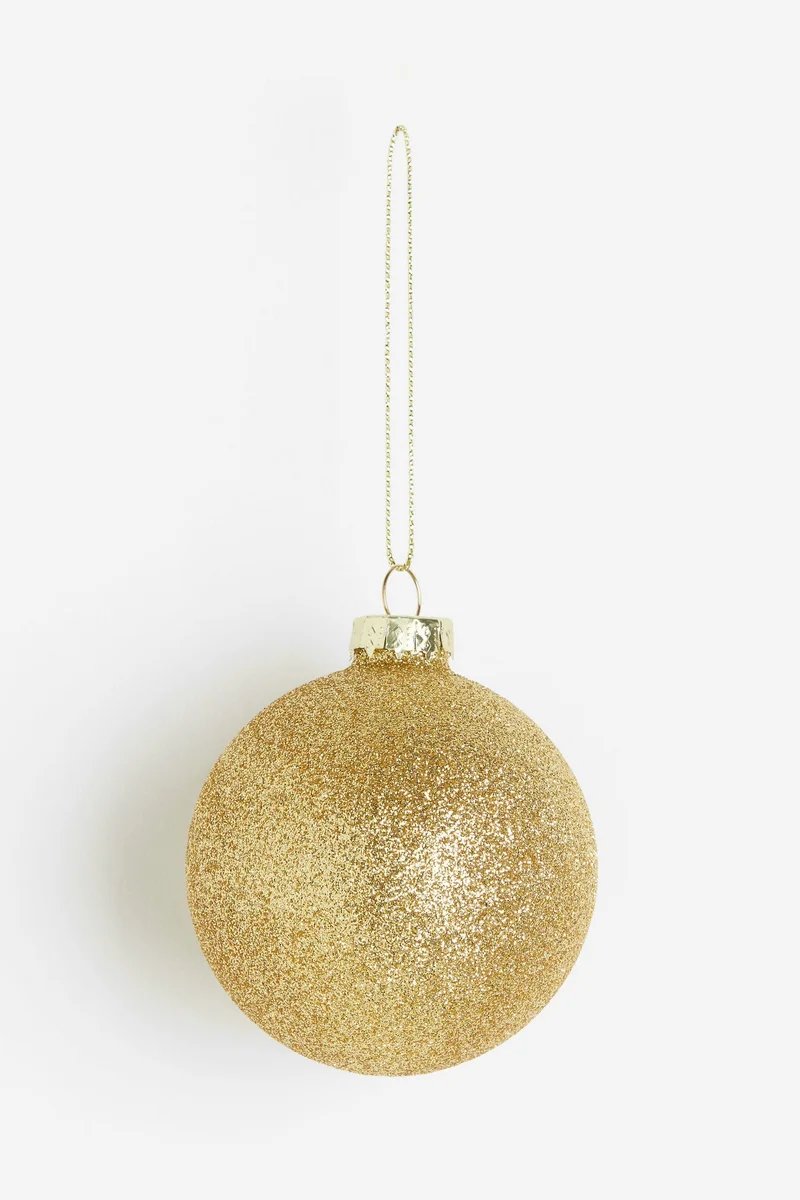 H&M Glittery glass Christmas bauble
