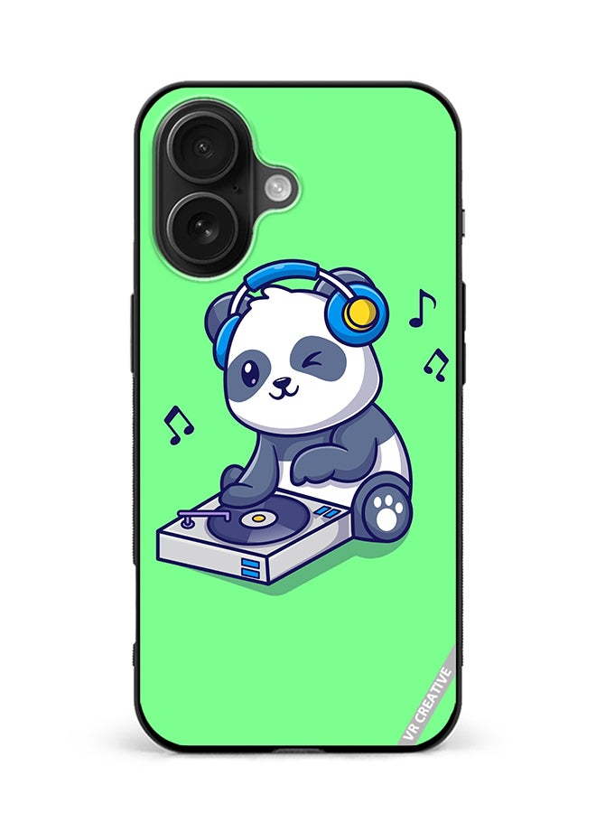 VR CREATIVE Protective Case Cover For Apple iPhone 16 Plus Panda Playing Music Design Multicolour